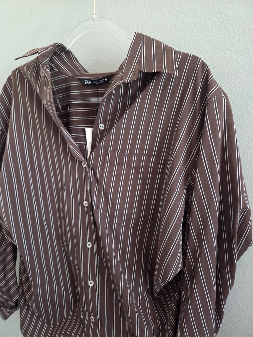 NWT Zara Oversized Striped Button Down - Picture 2 of 3